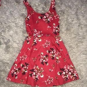 A red floral Mini dress